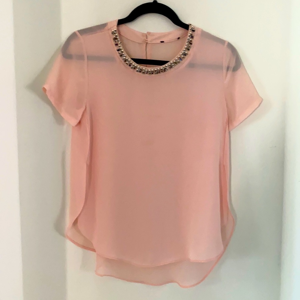 Pink sheer top